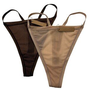 SKIMS Summer Mesh T-String Thong Lot 2 Clay Jasper 2X